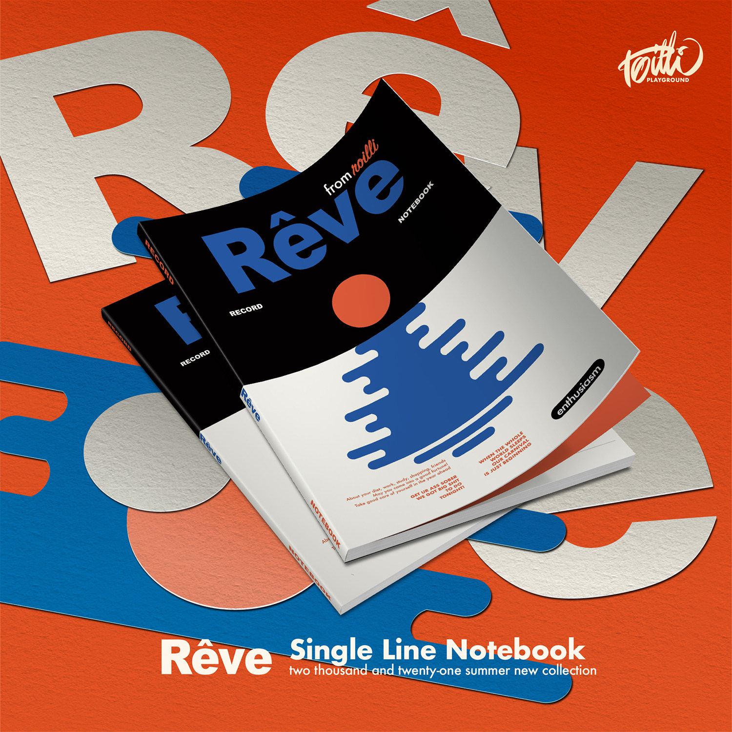 ROILLI] Sunset Field Original Graphic Design Notebook Cornell Horizontal Line Storyboard