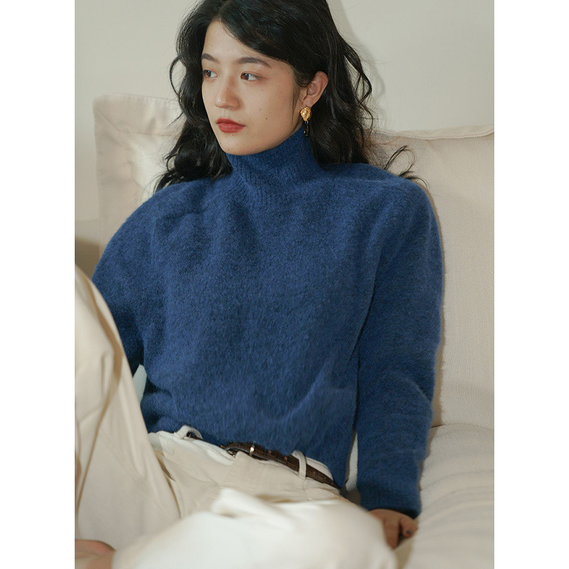 French Retro Raccoon Velvet Turtleneck Sweater for Women, New Autumn and Winter Style, Loose, Lazy Style, Versatile Bottoming Knitwear Top French Retro Raccoon Velvet Turtleneck Sweater for Women, New Autumn and Winter Style, Loose, Lazy Style, Versatile Bottoming Knitwear Top