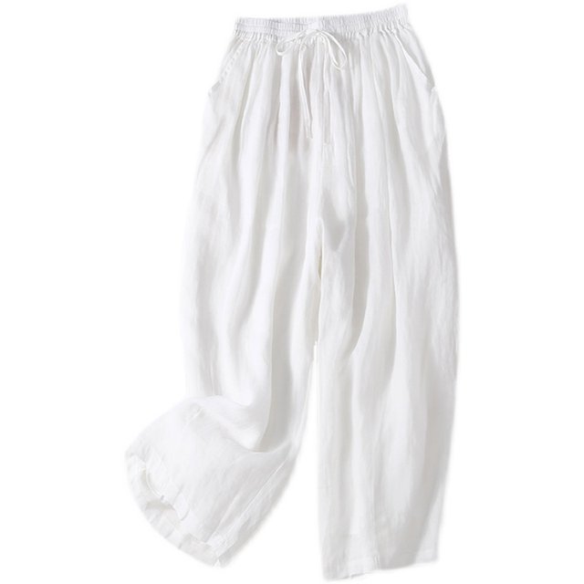 ສົ່ງອອກຍີ່ຫໍ້ Italian ຕ້ານການເກັບກູ້ ramie ສອງຊັ້ນກາງເກງຂາກວ້າງວ່າງແລະ elegant fairy pants drapey skirt pants trendy