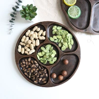 Hộp kẹo bằng gỗ lưu trữ hộp trái cây sấy khô nhà gỗ phòng khách nut hạt dưa dưa tấm snack tấm gỗ rắn lưới gỗ tấm muỗng gỗ