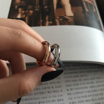 Arc ring ring Korea extremely simple Titanium rose gold thumbs ins same female European and American temperament
