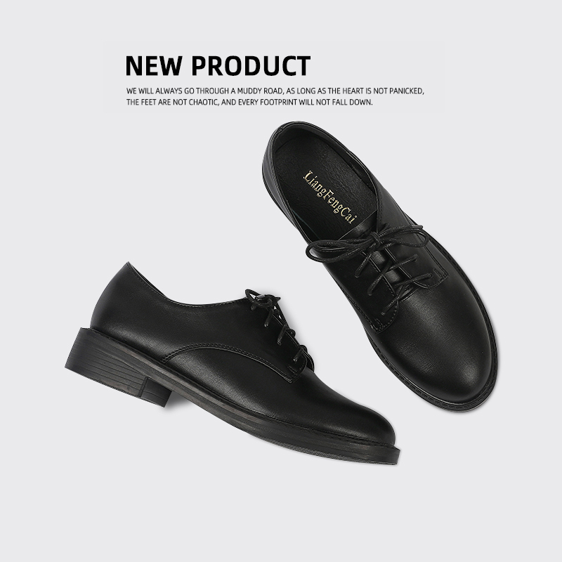 Black Leather Shoes for Women 2024 Spring and Autumn New Style Interview Formal Wear Soft Leather Work Shoes Flat Comfortable Versatile Single Shoes