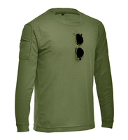 Зеленый лонгслив с круглым воротником