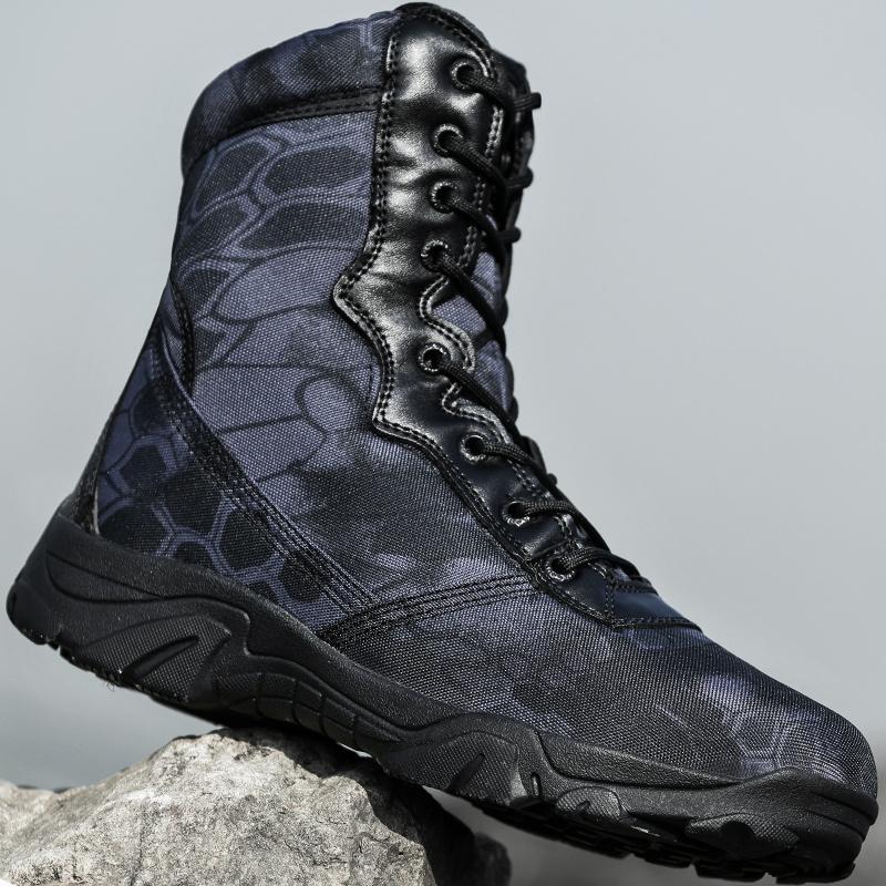 Python Combat Boots Special Soldiers Security Tactical Boots Man Land War Boots High Cylinder Super Light Breathable Mountaineering Desert Boots For Training