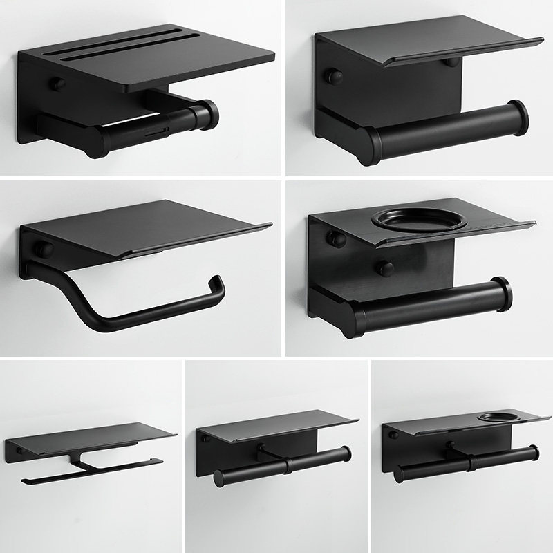 Roll toilet paper toilet paper towel holder powder room hanger wall-mounted large roll paper box toilet paper box punch-free hand wash toilet