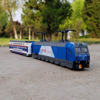 1/87 harmony electric power train simulation passenger train alloy train model open door huili boy toy car