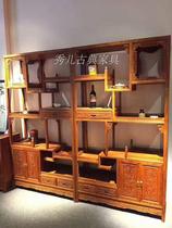 Red Bay Africa Yellow Flowers Pear Red Wood Classical Furniture Multitreasure Trombone Money Bogu Shelf Pair of Manufacturers Direct Sale