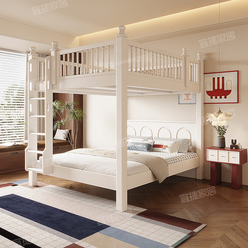 Solid Wood Bunk Bed, Thickened and Reinforced, Children's Bed, High and Low Bed, Double Bunk Bed, Adult Bed, 1.8m Double Beds