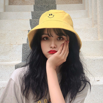 ins sun hat female sunscreen hat childrens summer Korean version of the tide Joker Japanese Net red double-sided smiley face Joker fishermans hat