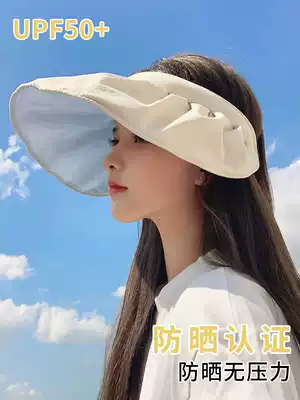 Sunscreen hat female summer anti-UV mask beach sun hat cycling empty top sun hat Joker shell hat