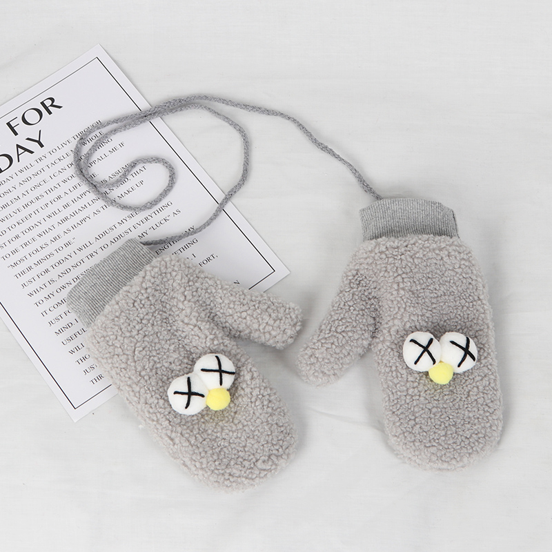 Ins lamb gloves female winter cute plush plush thick Japanese warm cycling Korean version of students windproof