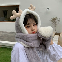 Милая универсальная шапка, демисезонный шарф, удерживающие тепло перчатки, комплект, в корейском стиле, с медвежатами, 3 предмета