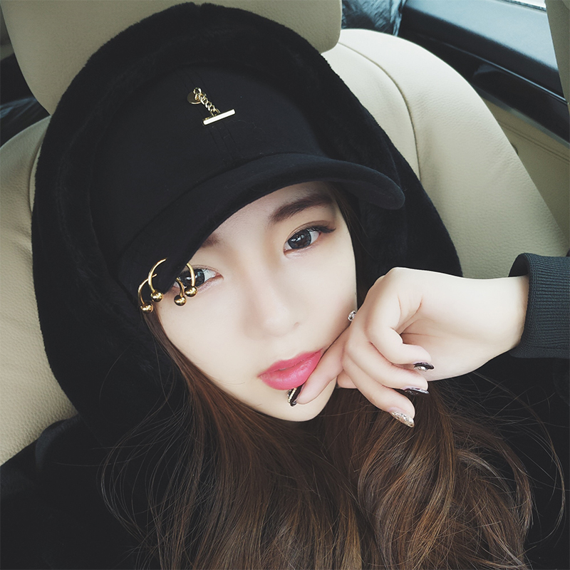 Peaked cap female Korean version sunscreen sun visor iron ring casual all-match curved brim hat female summer tide Korean baseball cap