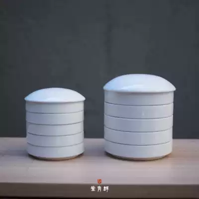 Qingtang five-layer material disc Jingdezhen white porcelain five-layer palette pigment palette ink cartridge