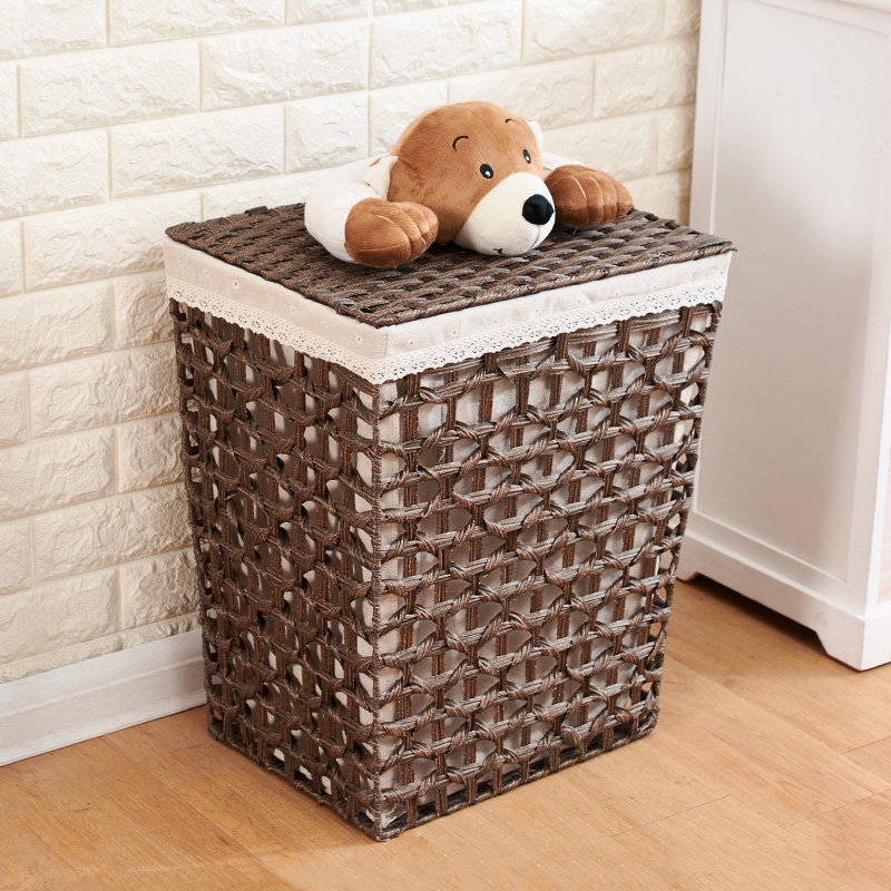 Plastic vine dirty basket with covered basket bathroom dirty clothes containing barrels toy storage box
