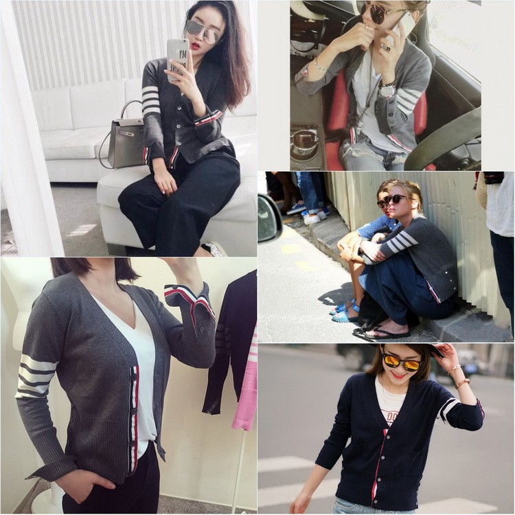 Mùa xuân và mùa thu nam tb cardigan của phụ nữ phần ngắn Hàn Quốc phiên bản của tự trồng đáy áo len V-Cổ áo len nam những người yêu thích áo khoác