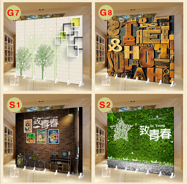 Màn hình retro châu Âu đơn giản thời trang màu xanh lá cây thanh cafe phòng khách gấp hàng rào màn hình có thể tháo rời - Màn hình / Cửa sổ vách ngăn cầu thang gỗ