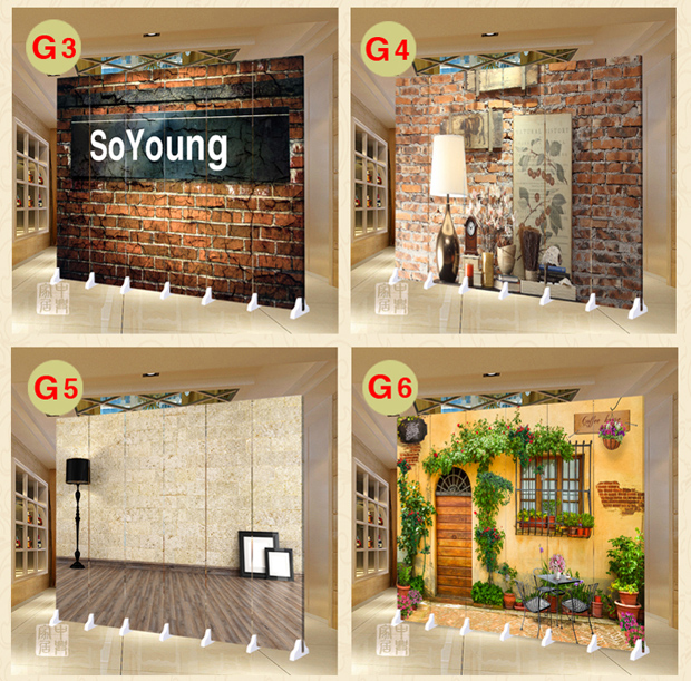 Màn hình retro châu Âu đơn giản thời trang màu xanh lá cây thanh cafe phòng khách gấp hàng rào màn hình có thể tháo rời - Màn hình / Cửa sổ vách ngăn cầu thang gỗ