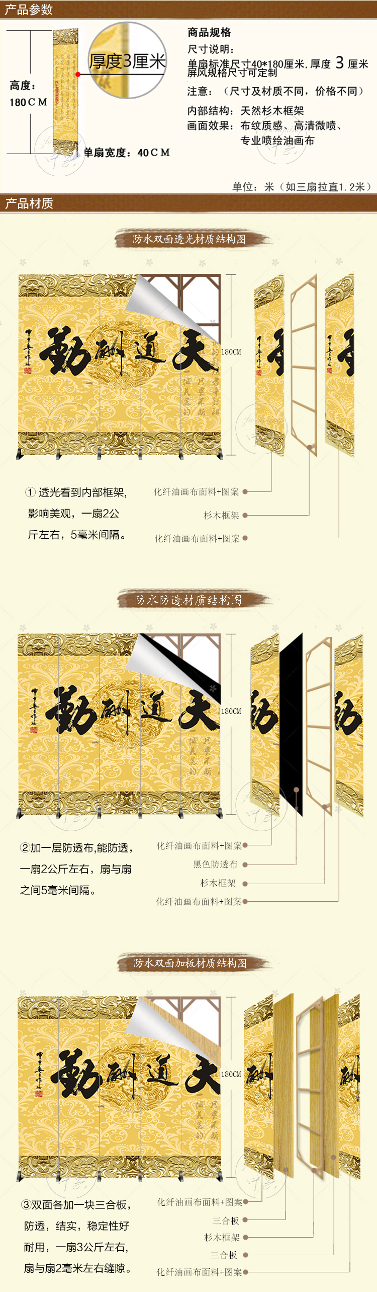 Kiểu dáng hiện đại Trung Quốc vách ngăn kiểu dáng đẹp tối giản phòng khách khách sạn di động gấp phòng ngủ vải không thấm nước gấp màn hình - Màn hình / Cửa sổ vách ngăn phòng bếp bằng gỗ