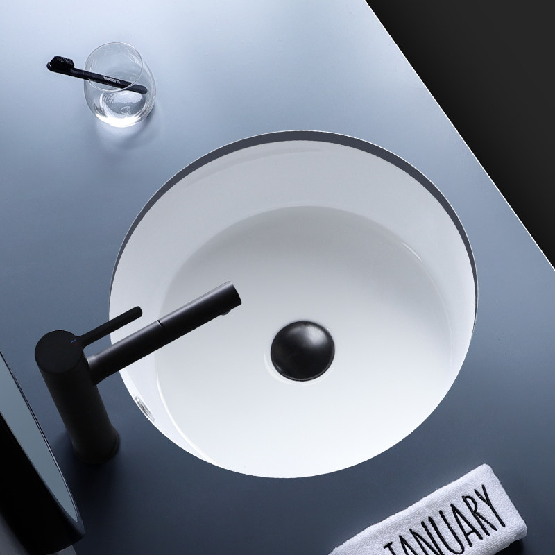 14 16 inches positive round flat bottom deep bottom bathroom washbasin washbasin flush with small size ceramic lower basin