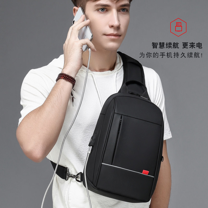 Oge oblique cross bag men's large capacity shoulder bag student fashion leisure Korean version of the tide brand chest bag men's small backpack