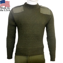 American origin U.S. military public-issue military version mens knitted stretch slim round neck army commando sweater