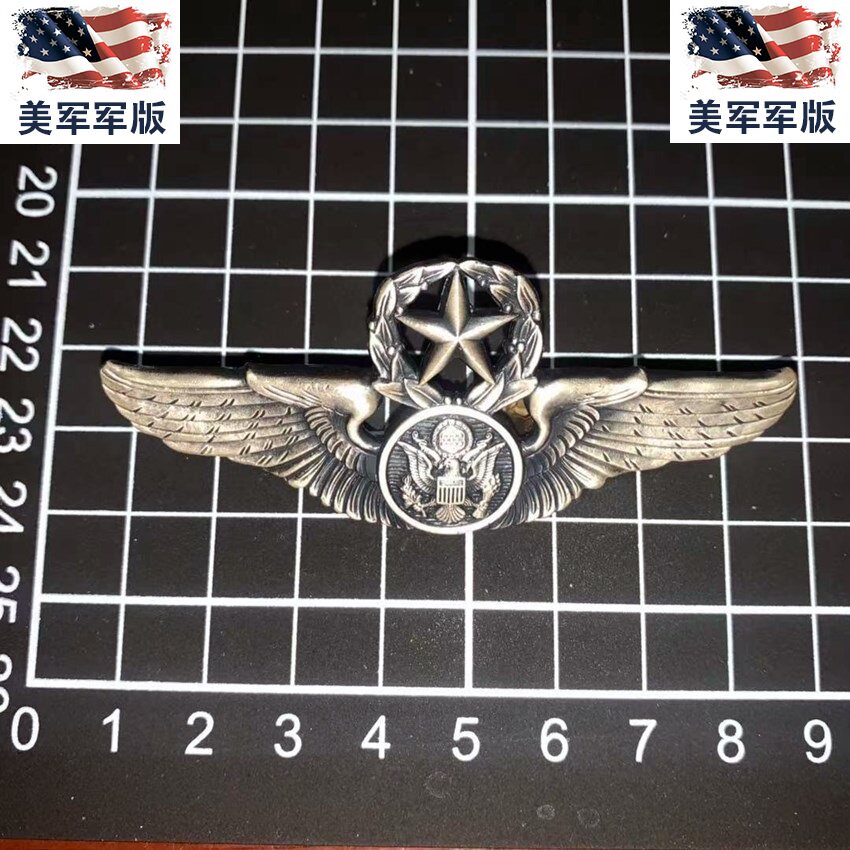 American Public Hair Military Version Original USAF World War II Air Force Air Flight Metal Badge Commemorates Chapter Collections