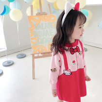 Baby girl autumn dress red tide 2019 new Western style girls knitted sweater skirt children princess skirt