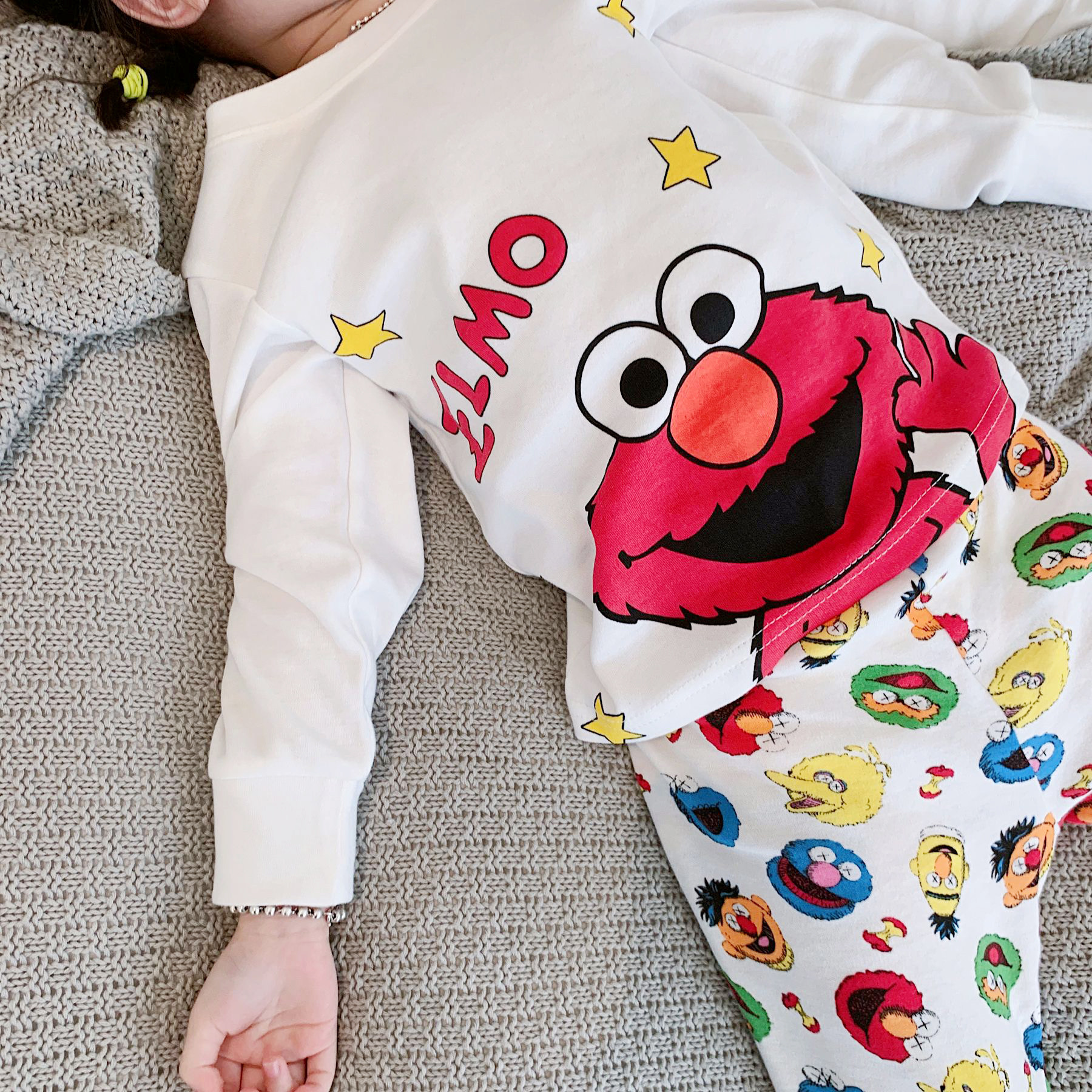 2019 Autumn Winter children's underwear autumn clothes set Baby Cotton girls Sesame Street long sleeve home clothing pajamas tide tide