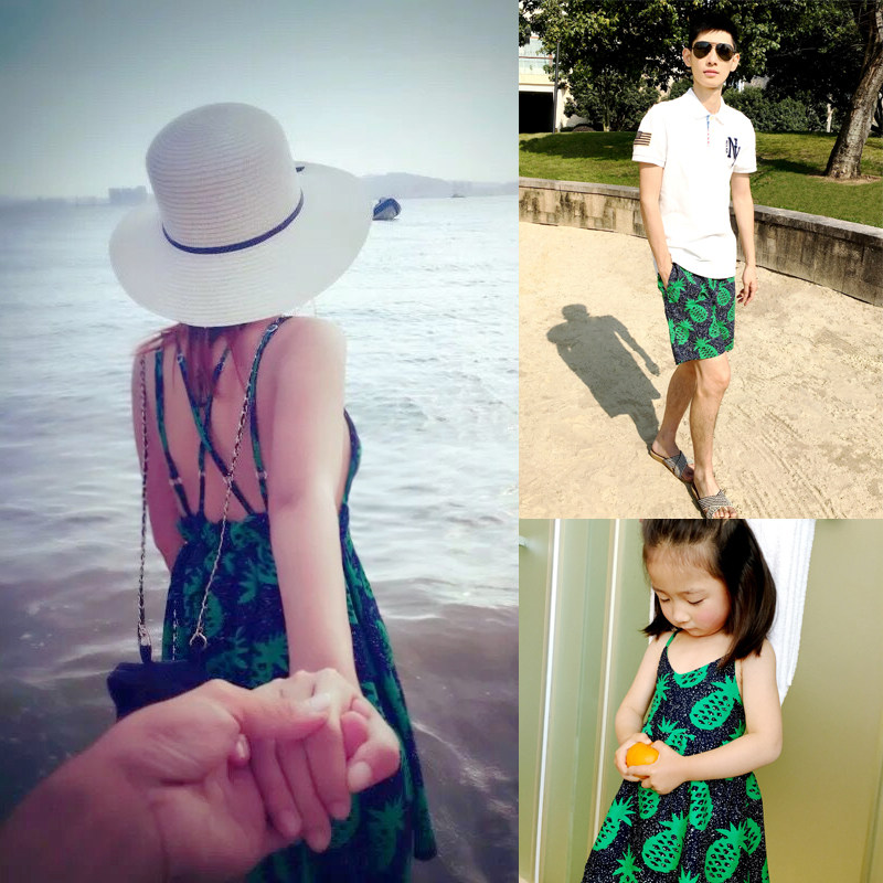 Thai seaside holiday beach dress South Korea's pro-Japanese women dress a family of three-four-mouth summer clothes
