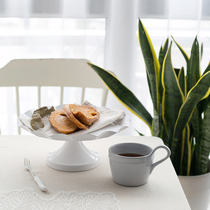 SWEETGO wrought iron cake rack Wedding props European-style wavy edge cake plate dessert table white dessert plate