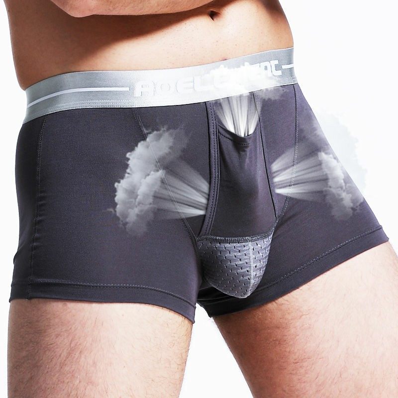 O Element Gun Bomb Separation Men's Underwear Man's Flat Corner Pants Head Scrotum Mordale Sexy Breathable Summer Sports