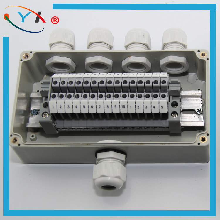 158 158 * 90 * 60 one-in-four-out waterproof junction box with 15-bit terminal power supply splitting wire box engineering control box