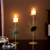 Retro wrought iron light luxury Candlestick table ornaments creative home Nordic candlelight dinner props romantic Western dining furnishings