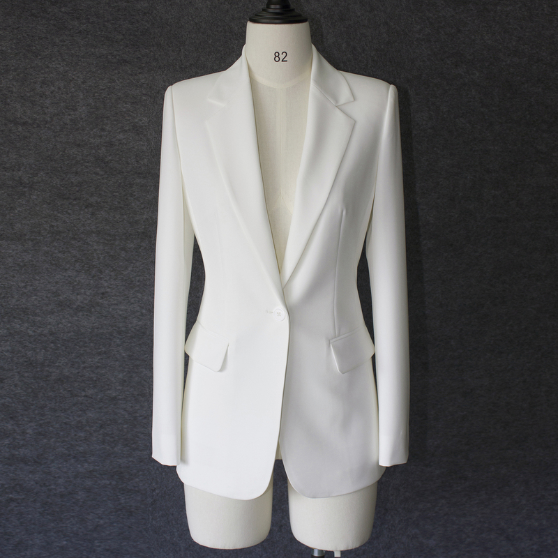 Women's Versatile Mid-Length Suit for Work and Professional Attire, 2025 Spring Slim-Fit White Blazer, Popular Style
