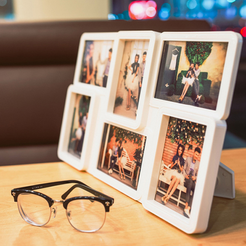 5inch 5inch Simple Korean-Style Combined Photo Frame for Developing Photos, Six-Grid Display Stand, Photo Frame for Baby and Wedding Photos