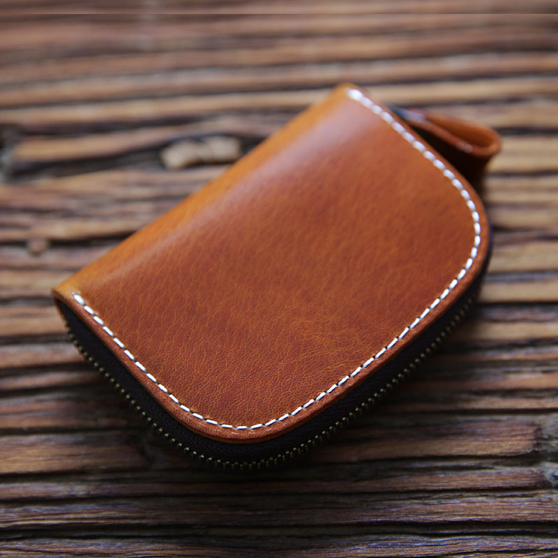 Handmade Retro Head Layer Bull Leather Key Bag Men's Tannic Real Leather Large Capacity Containing Bag Men's Home Key Bag