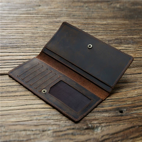 Ультратонкий кожаный бумажник, из натуральной кожи, воловья кожа