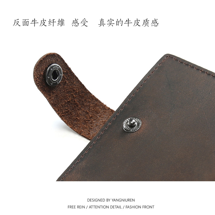 Lớp đầu tiên của da retro dành cho nam thẻ ngắn gói thẻ da ngân hàng nhiều thẻ bộ phụ nữ mét người yêu thích bộ thẻ nhỏ của bạn - Chủ thẻ ví nam lv
