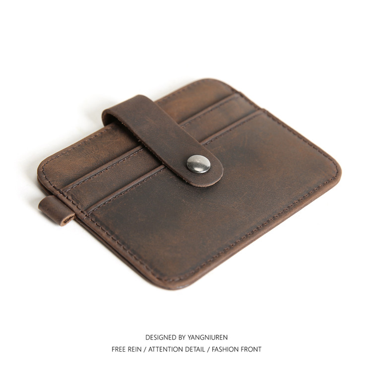 Handmade ví nam ví da gói thẻ khóa túi giấy phép lái xe túi siêu mỏng đặt bộ thẻ nhỏ nữ nhỏ - Chủ thẻ ví da cá sấu