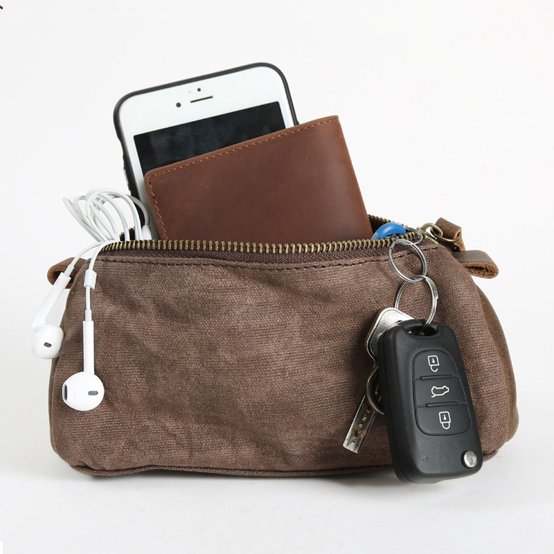 Men's clutch bag retro cross bag canvas bag wallet long zipper portable women's coin wallet storage bag