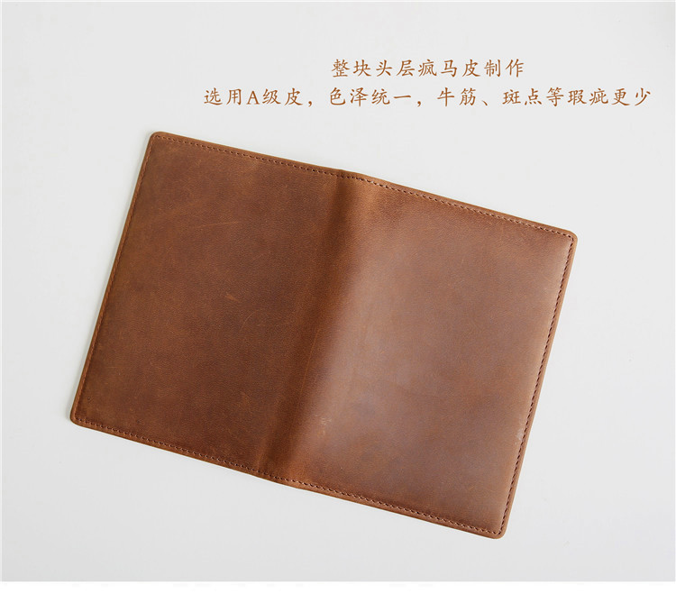 Bản gốc retro lớp da bò dài hộ chiếu dài nam da gói thẻ dài hộ chiếu nữ gói tài liệu ví đựng passport dễ thương