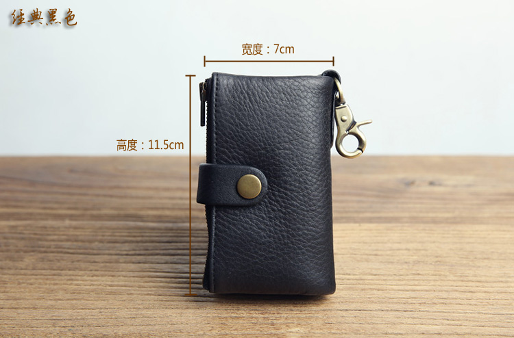 Túi chìa khóa của nam giới công suất lớn eo treo purse tiện ích đồng xu túi nữ da mini multi-chức năng key pouch ví móc chìa khóa nam da thật