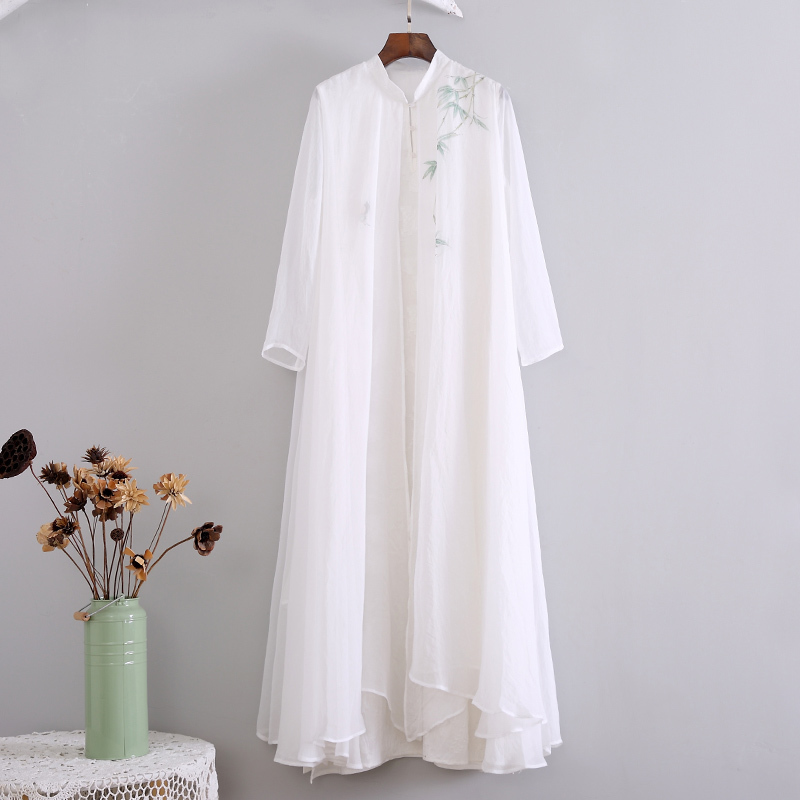 Improved Hanfu Healing Zen Clothing for Women, Chinese Style Zen Buddhist Women's Clothing, Chinese Tencel Dress, Fairy-Like Tea Clothing