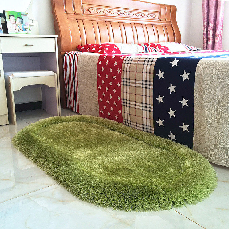 Simple fashion warm and lovely oval elastic silk carpet bedside bed tail bay window high and low hair festive carpet home