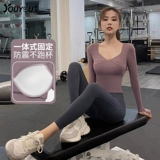 Летняя быстросохнущая одежда для йоги для спортзала, комплект, лонгслив, спортивный костюм, футболка, в обтяжку, для бега