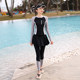 Split swimsuits trousers sleeved women's long-sleeved trousers sun protection 2024 new slim hot spring swimsuit jellyfish surfing wetsuit