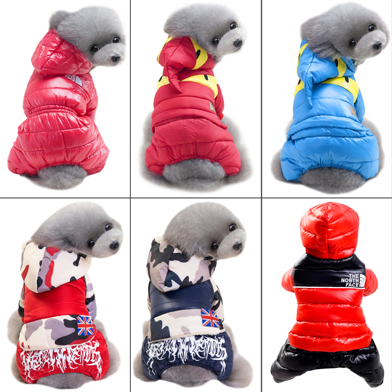 Puppies' clothes autumn and winter clothing Four-foot pets Small dog teddy Supplies Milk Puppies TC Down Cotton Clothing Thickened