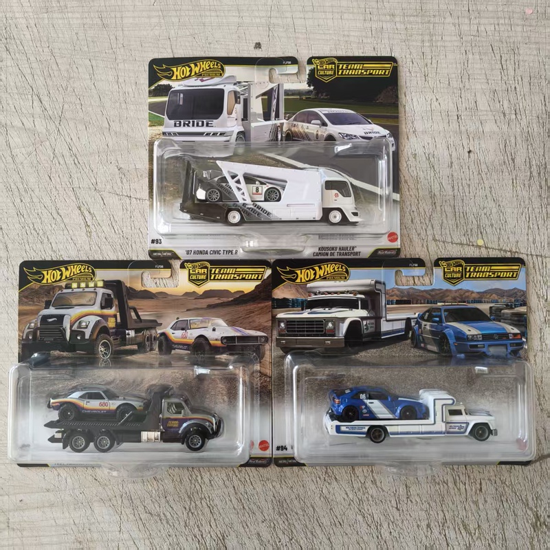 Hot Wheels Transport Fleet Car Culture Camaro Honda Civic Volkswagen Alloy Car Model Gold Label Flf56