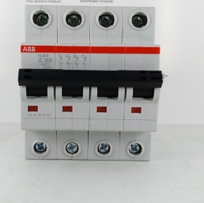 ABB circuit breaker three-phase four-wire air switch 4P100A four-pole air switch S204-C100